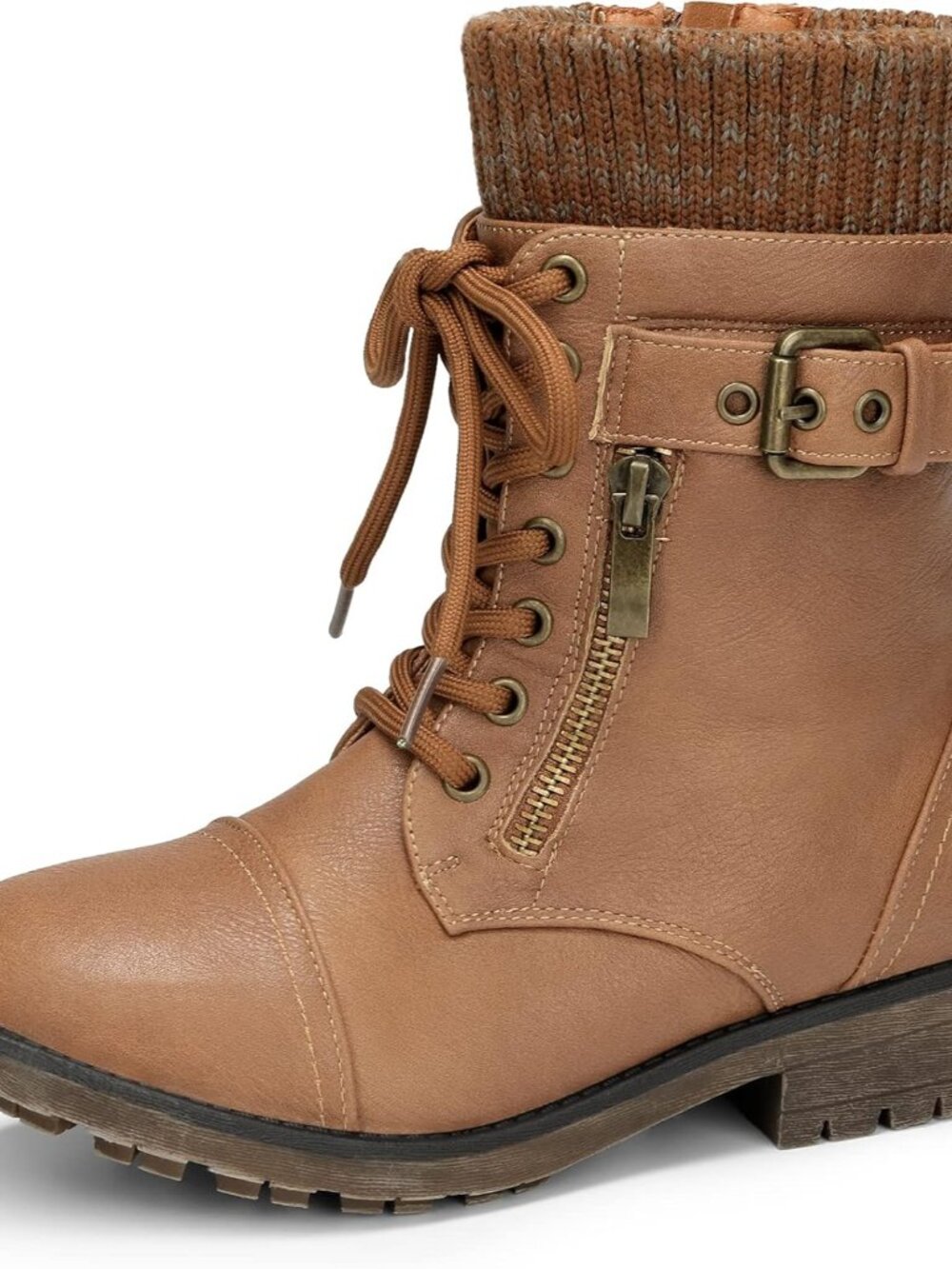 Girl's Combat Lace up Mid Calf Boots